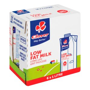 Clover Milk Low Fat Long Life, 6 Pack 1 Lt