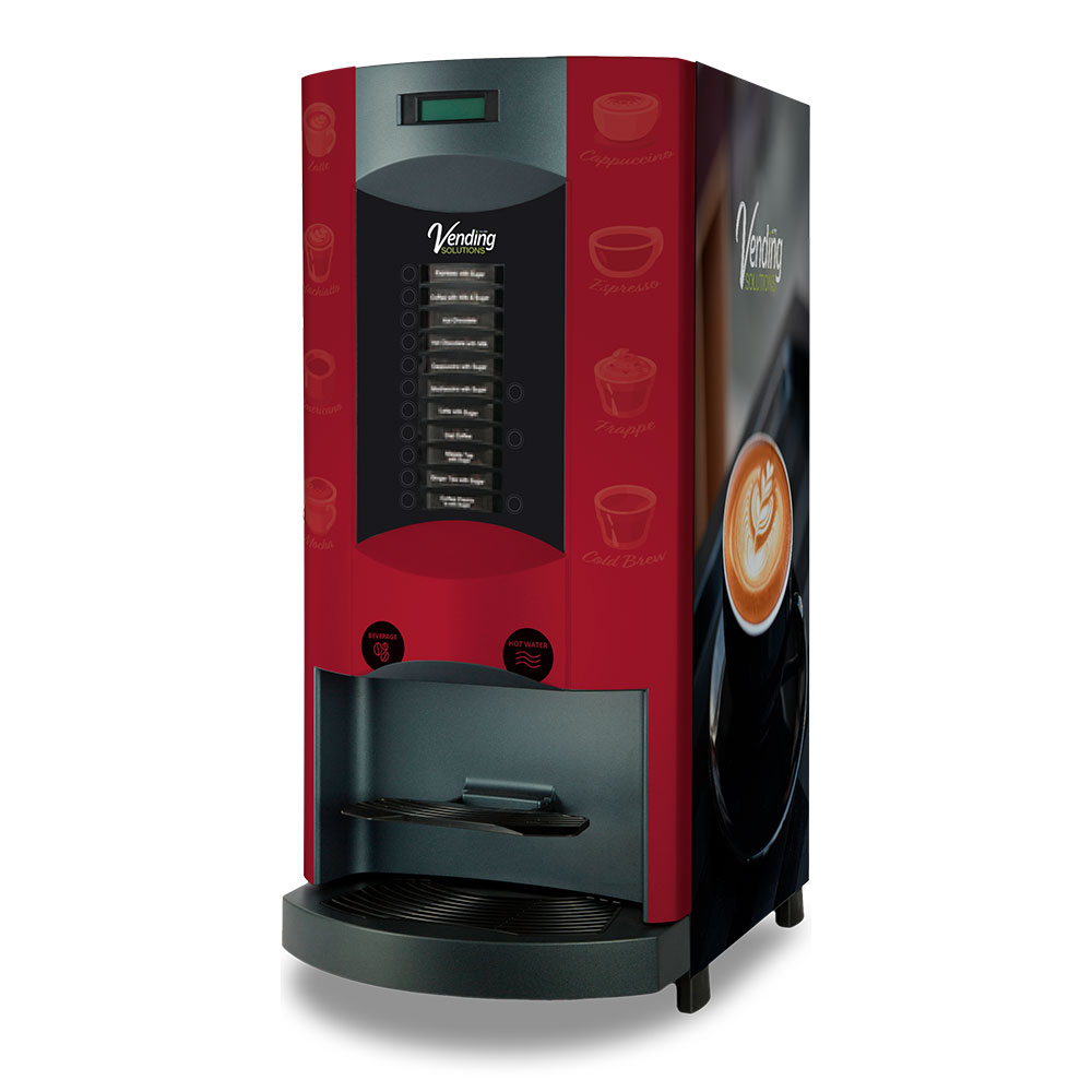 Godrej Minifresh instant coffee vending machine in a Vending Solutions wrap