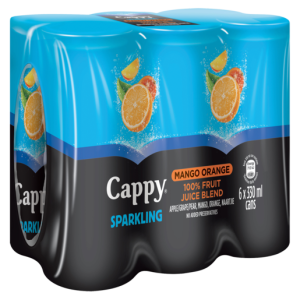 Cappy Sparkling Mango Orange Can 330ml x 6