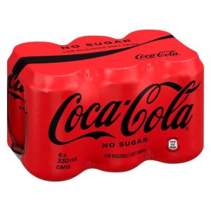 Coke No Sugar Can 330ml x 6