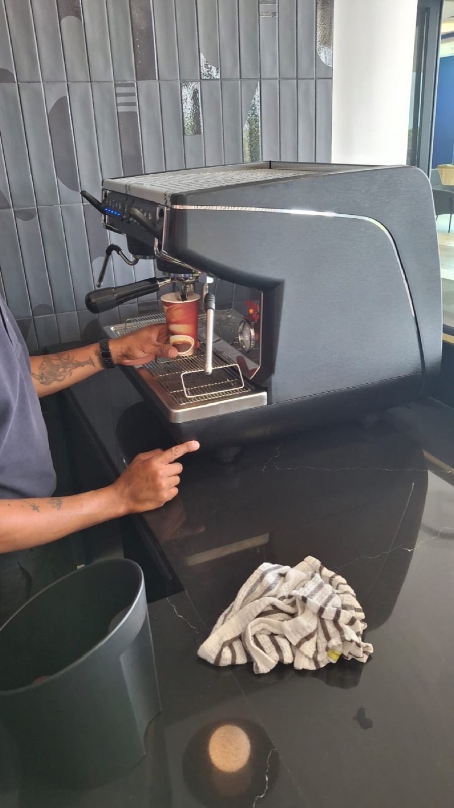 Pro barista coffee machine installed