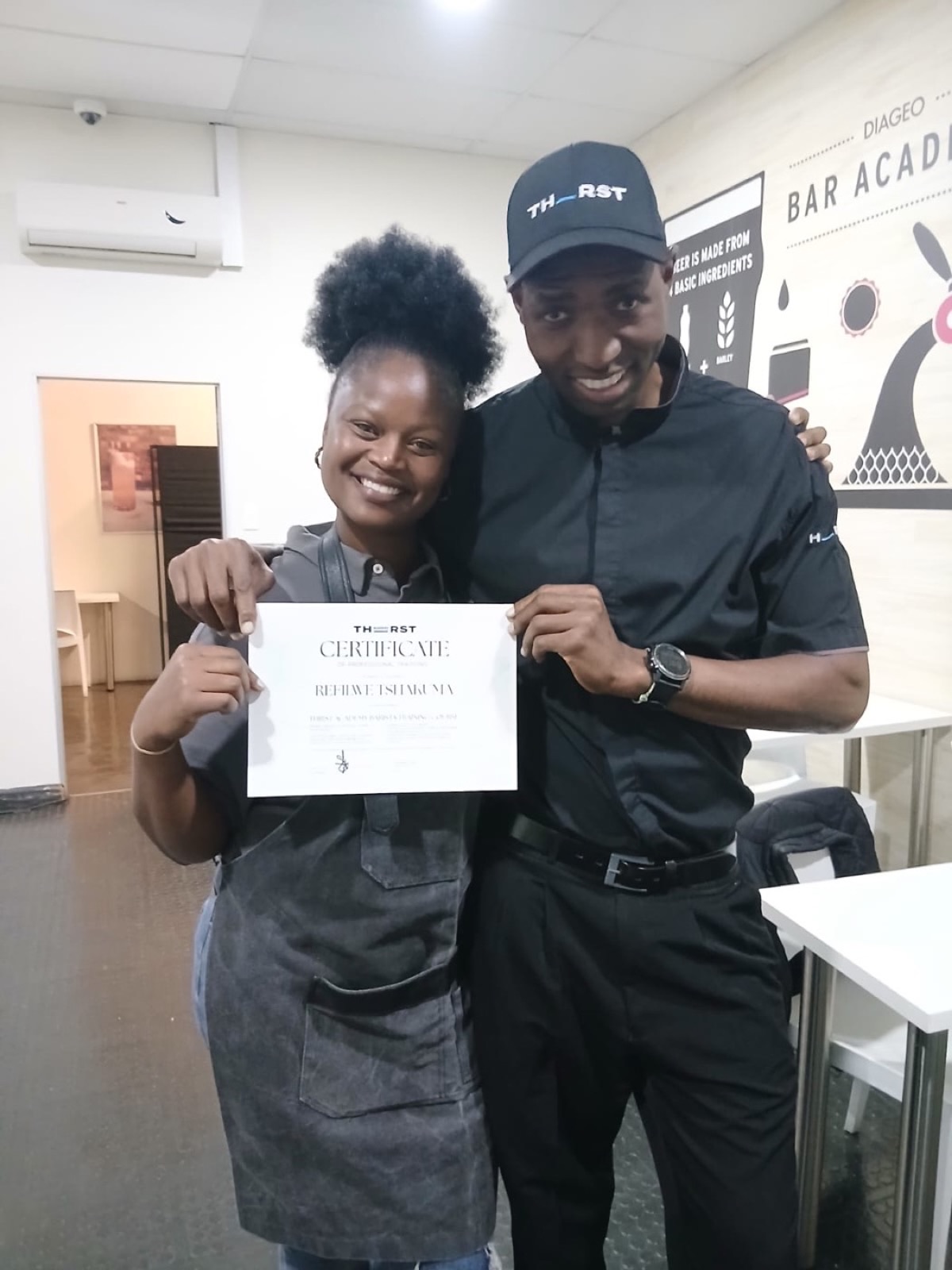 Refilwe earns her barista certificate