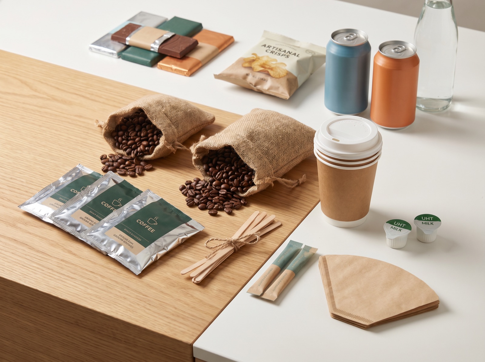 Coffee, snacks, cold drinks and vending accessories