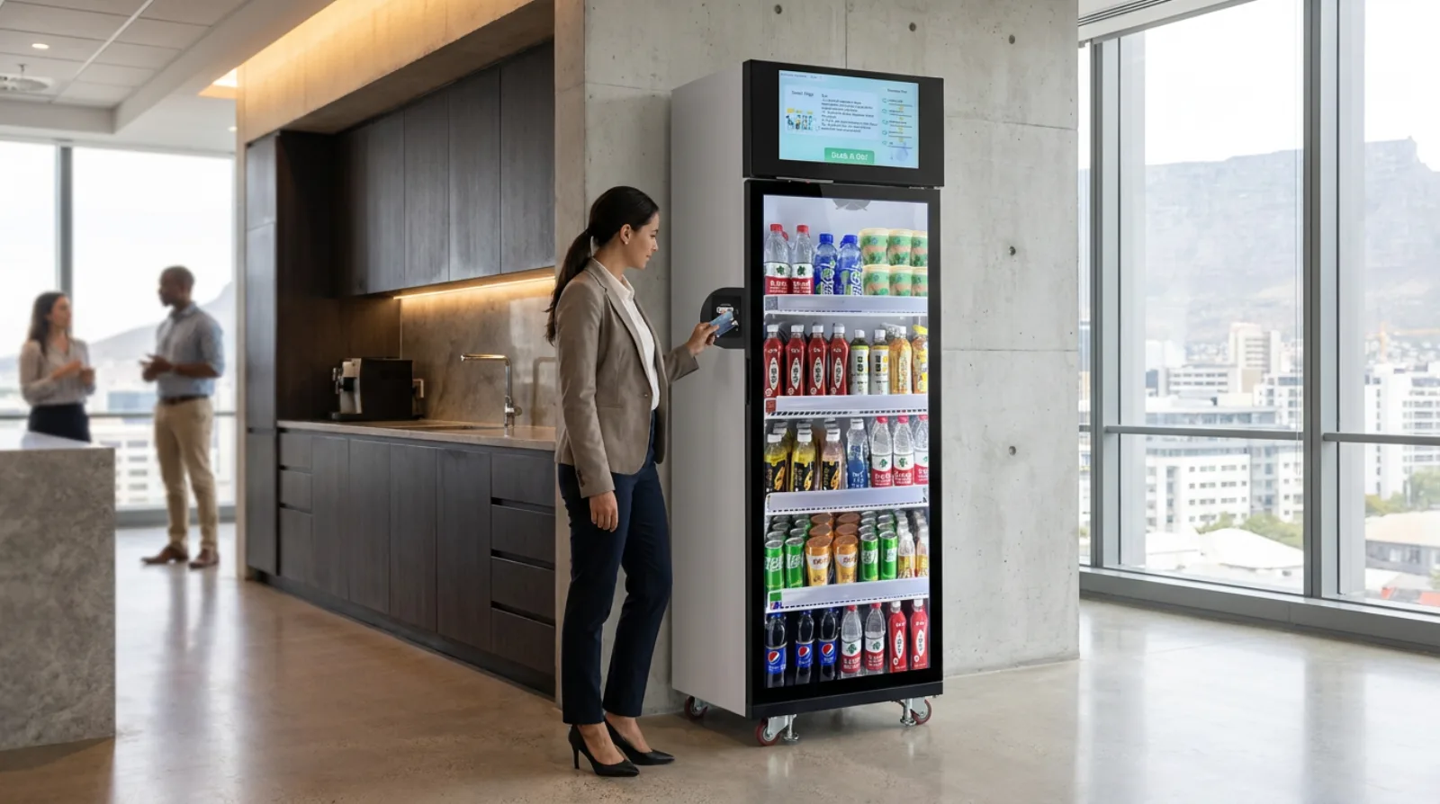 Smart Vending Fridge in a corporate office break room