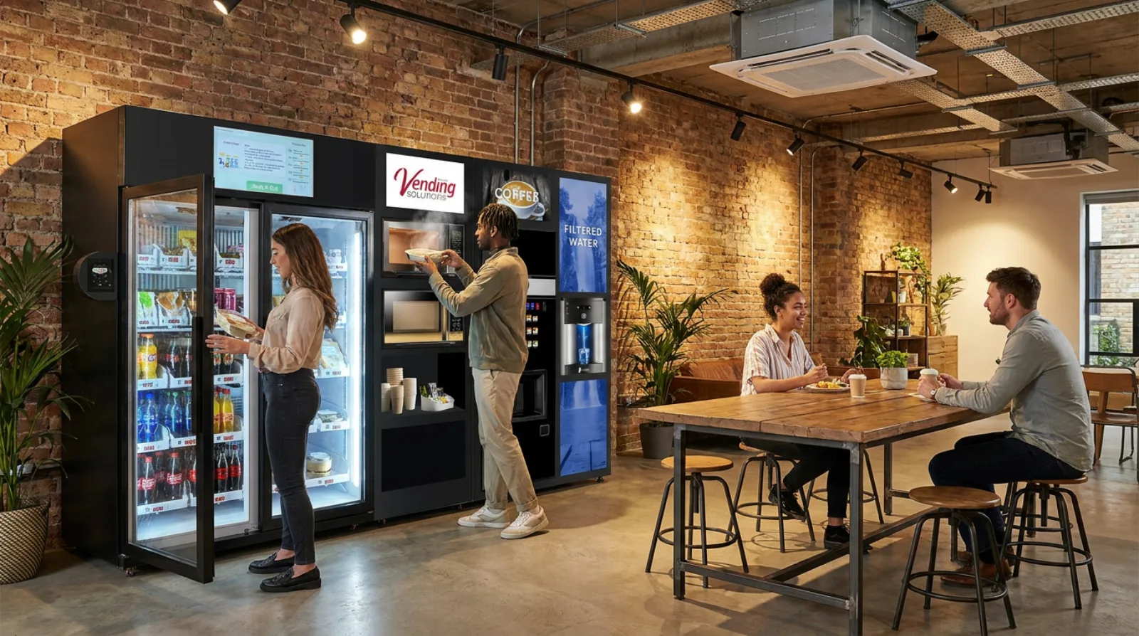 Smart Vending refreshment station in an industrial break room