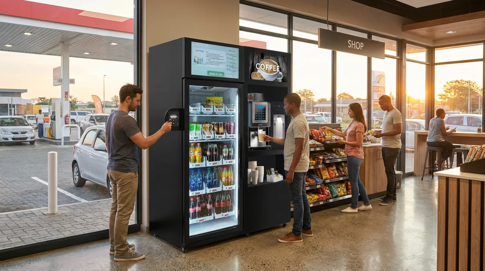 Smart Vending refreshment station at a retail / forecourt shop