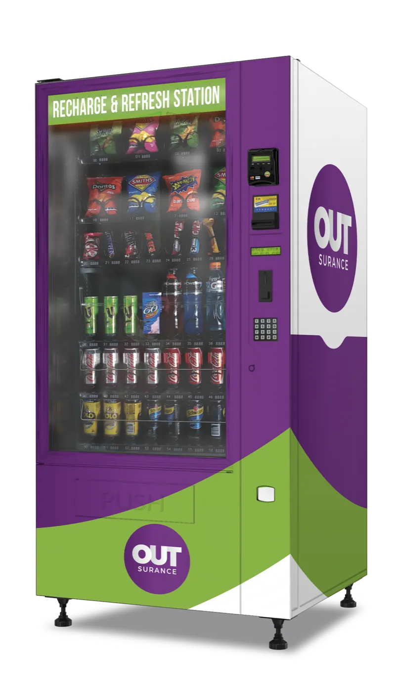 OUTsurance branded combination vending machine