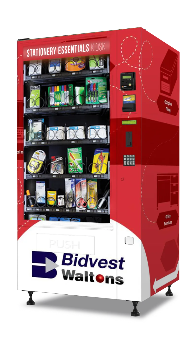 Waltons branded stationery vending kiosk