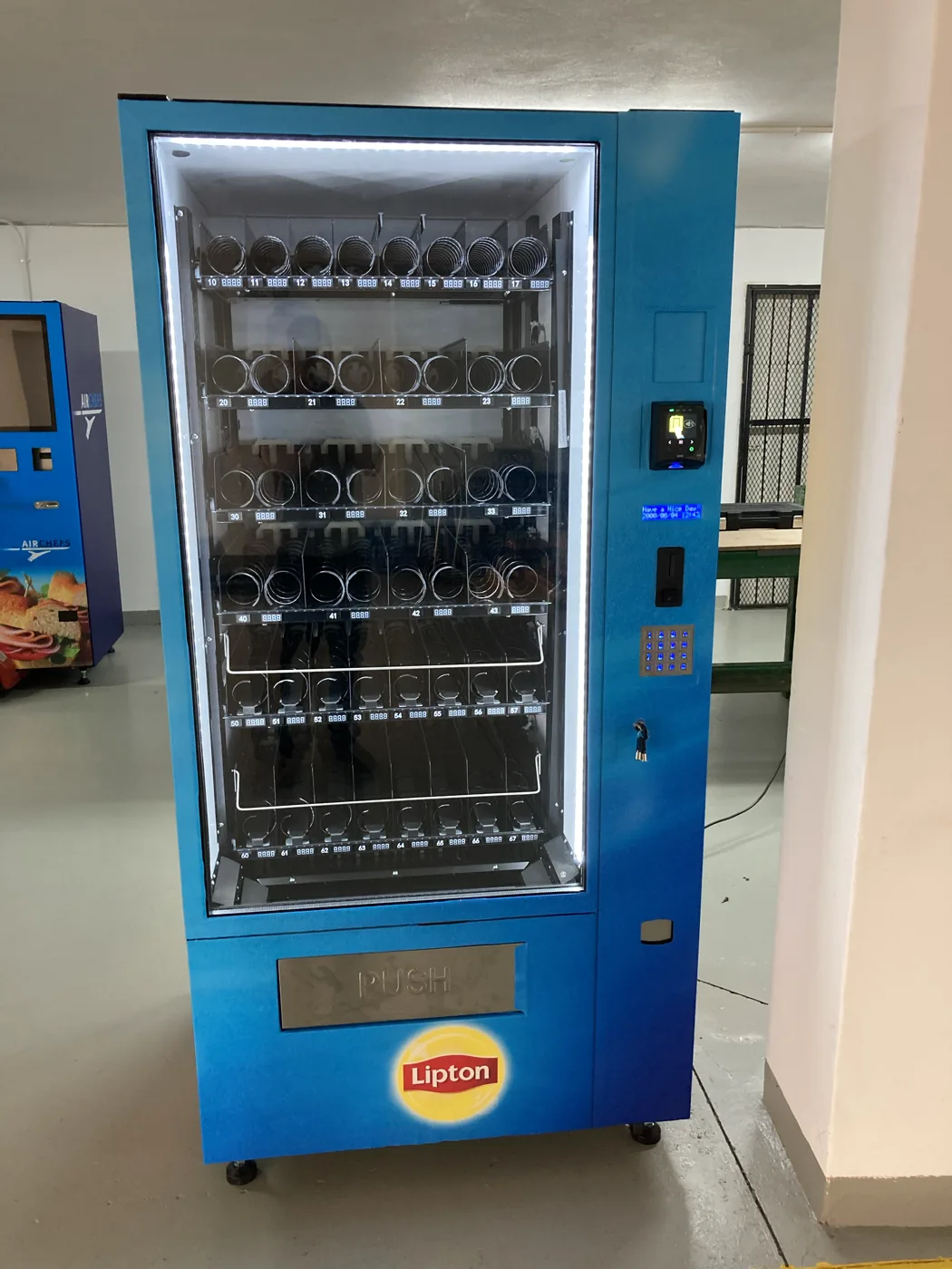 Lipton wrapped vending machine, front view