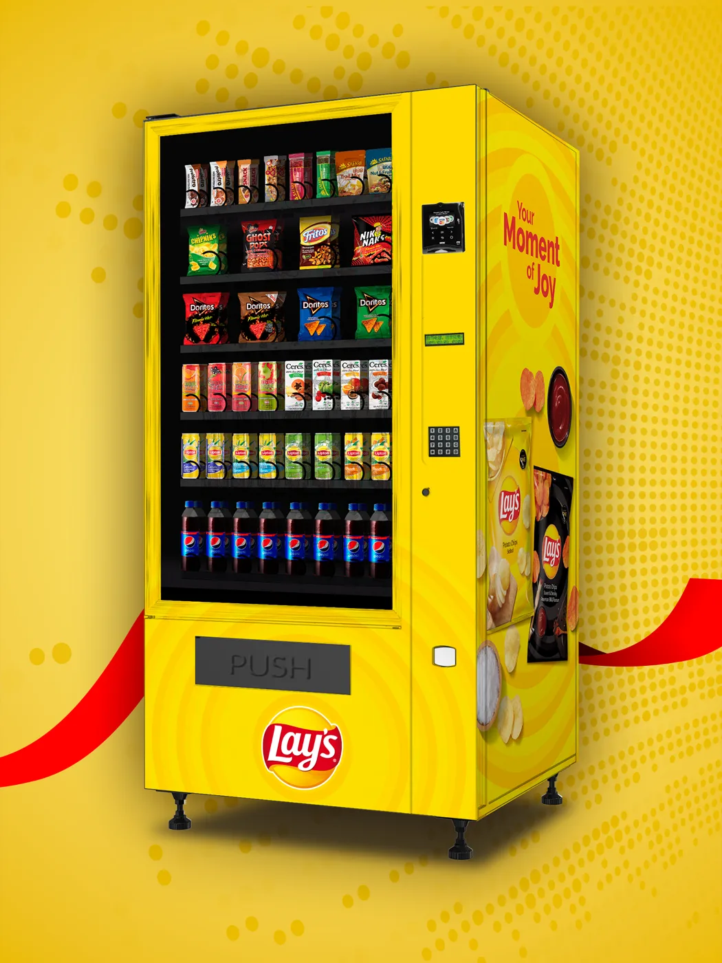 Lay's branded vending machine wrap design