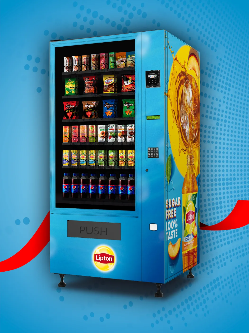 Lipton branded vending machine wrap design