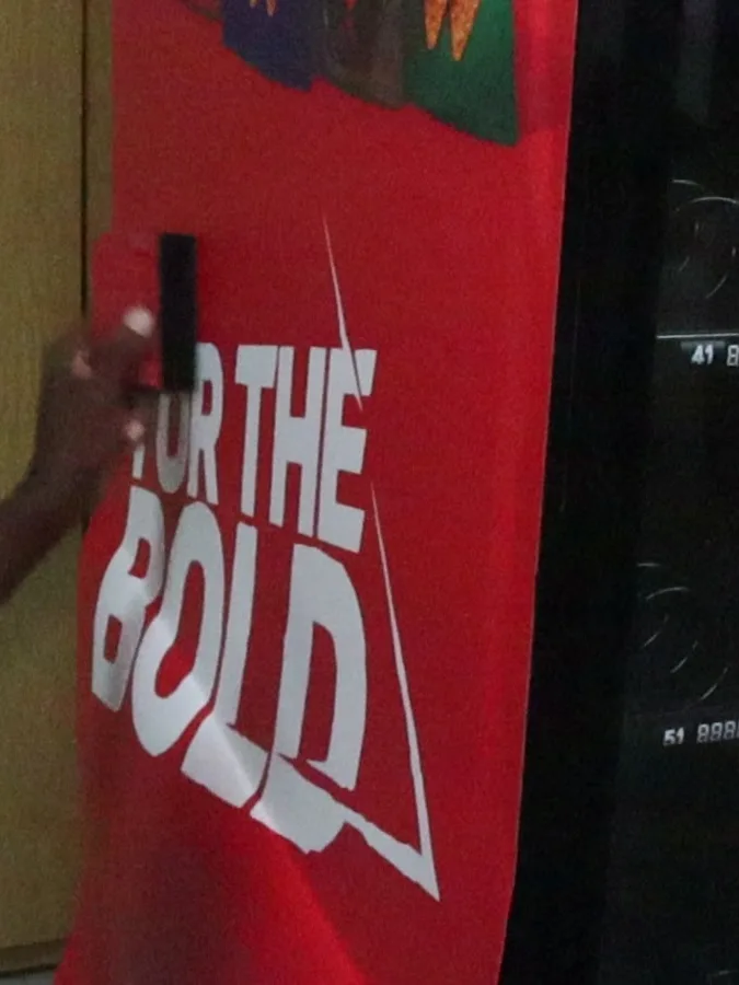 Doritos For The Bold panel being squeegeed flat