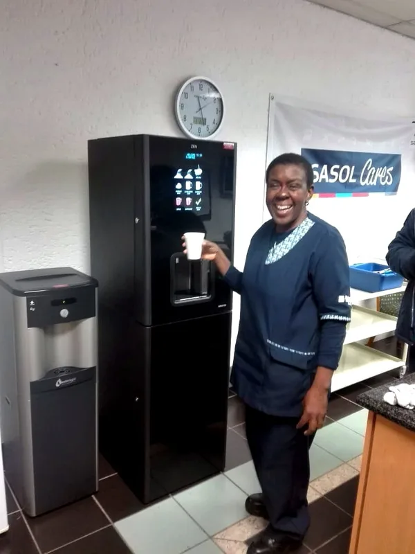 First cup at a new canteen machine