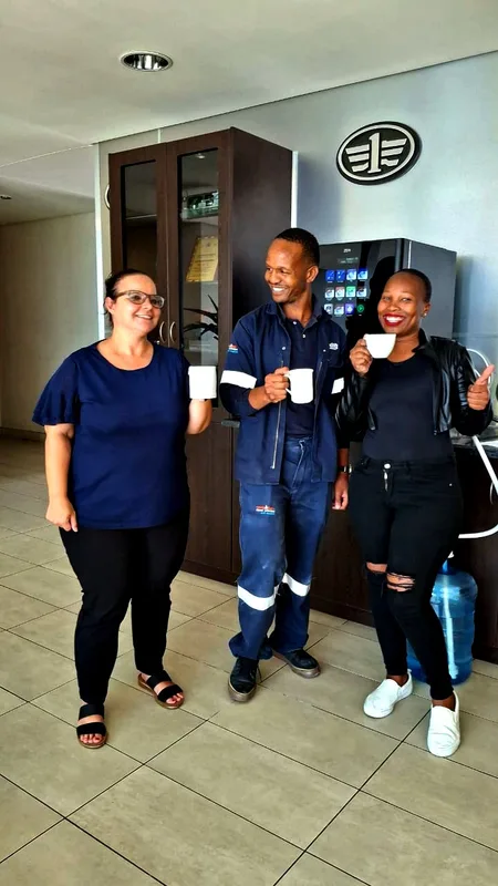 Reception coffee moment with clients