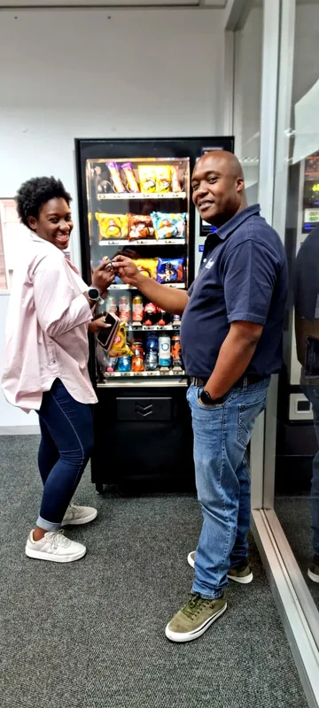 First vend, all smiles