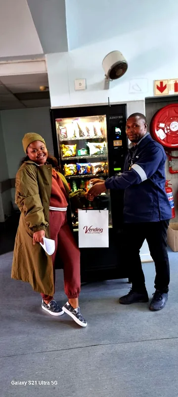 Receiving a new machine in the building lobby