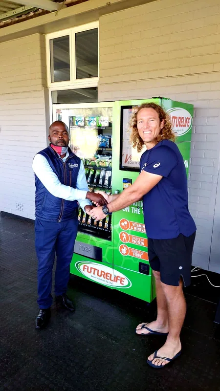 Outdoor handover of a branded machine