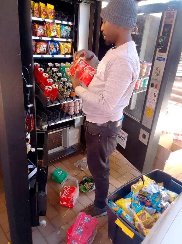 Loading cold drinks into a client machine