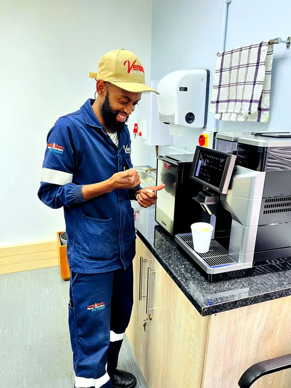Technician demo in the office kitchen