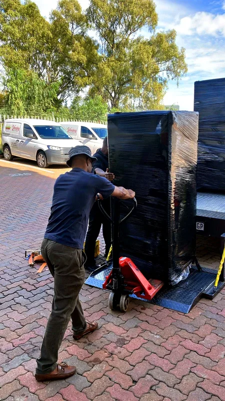 A wrapped dispenser loaded for delivery