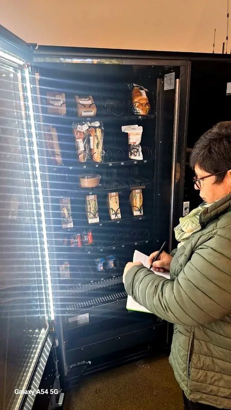 A stock check on a chilled fresh food machine