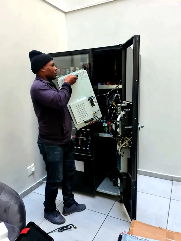 Repairing a machine on site rather than removing it