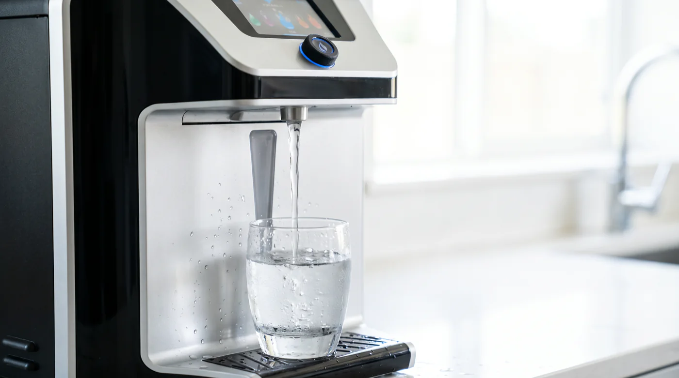 Waterlogic WL7 dispensing chilled purified water into a glass